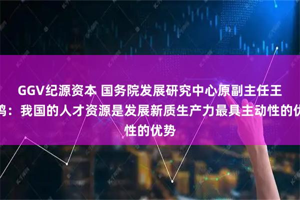 GGV纪源资本 国务院发展研究中心原副主任王一鸣：我国的人才资源是发展新质生产力最具主动性的优势